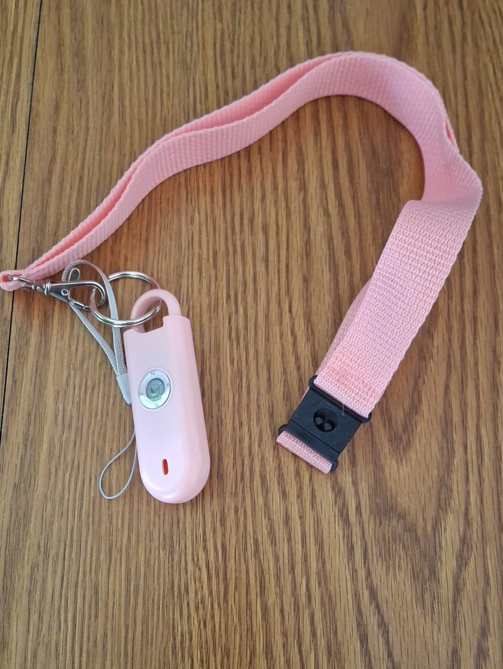Pink Safety Alarm Keychain with Pink Lanyard